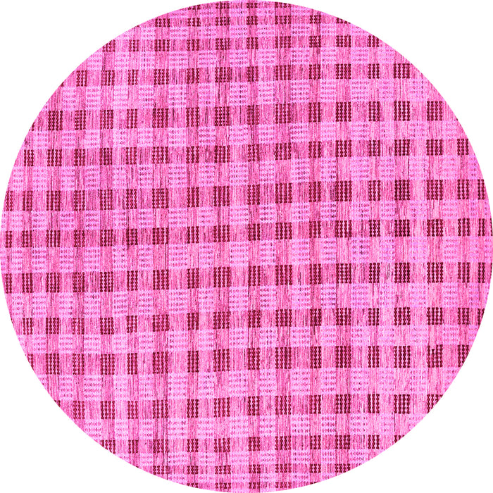 Round Abstract Pink Contemporary Rug, con316pnk
