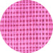 Round Abstract Pink Contemporary Rug, con316pnk