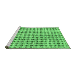 Sideview of Machine Washable Abstract Emerald Green Contemporary Area Rugs, wshcon316emgrn