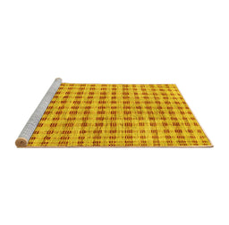 Sideview of Machine Washable Abstract Yellow Contemporary Rug, wshcon316yw