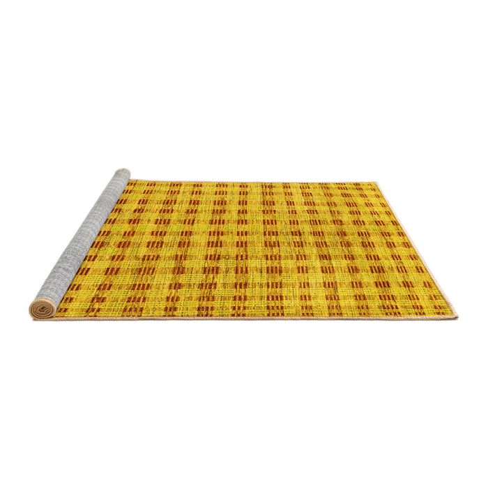 Sideview of Machine Washable Abstract Yellow Contemporary Rug, wshcon316yw