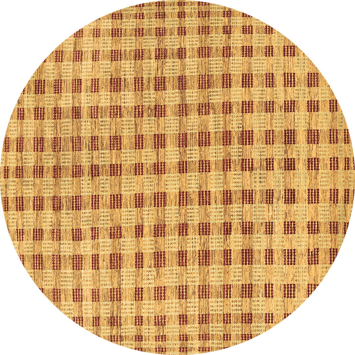 Round Abstract Brown Contemporary Rug, con316brn