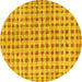 Round Abstract Yellow Contemporary Rug, con316yw