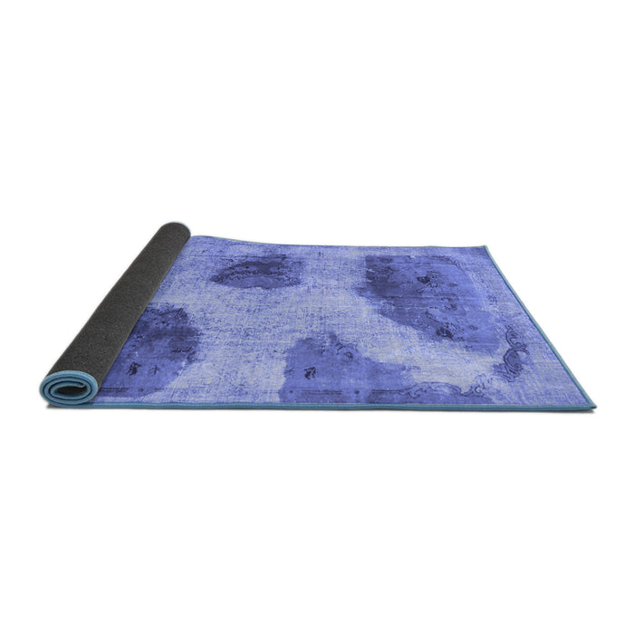 Sideview of Abstract Blue Contemporary Rug, con317blu