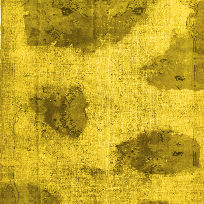 Machine Washable Abstract Yellow Contemporary Rug, wshcon317yw