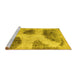 Sideview of Machine Washable Abstract Yellow Contemporary Rug, wshcon317yw