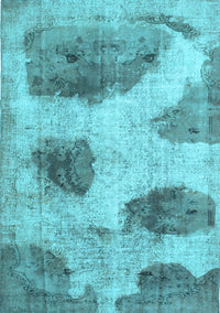 Abstract Light Blue Contemporary Rug, con317lblu