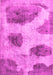 Machine Washable Abstract Pink Contemporary Rug, wshcon317pnk