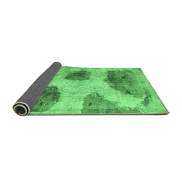 Sideview of Abstract Emerald Green Contemporary Rug, con317emgrn