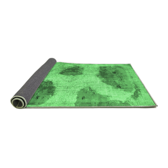 Sideview of Abstract Emerald Green Contemporary Rug, con317emgrn