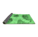 Sideview of Abstract Emerald Green Contemporary Rug, con317emgrn