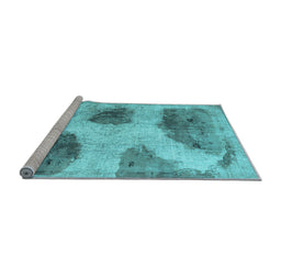Sideview of Machine Washable Abstract Light Blue Contemporary Rug, wshcon317lblu