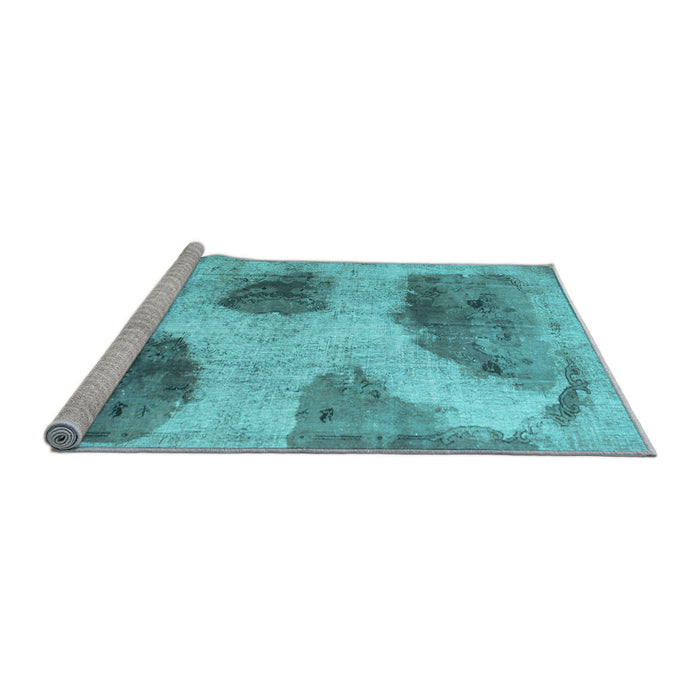 Sideview of Machine Washable Abstract Light Blue Contemporary Rug, wshcon317lblu