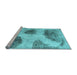 Sideview of Machine Washable Abstract Light Blue Contemporary Rug, wshcon317lblu