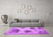 Machine Washable Abstract Purple Contemporary Area Rugs in a Living Room, wshcon317pur