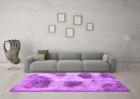 Machine Washable Abstract Purple Contemporary Rug, wshcon317pur