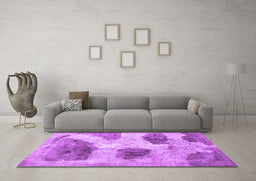 Machine Washable Abstract Purple Contemporary Area Rugs in a Living Room, wshcon317pur