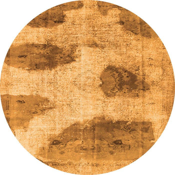 Square Abstract Orange Contemporary Rug, con317org
