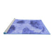 Sideview of Machine Washable Abstract Blue Contemporary Rug, wshcon317blu