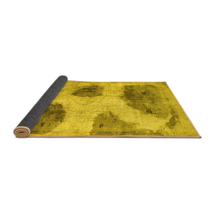Sideview of Abstract Yellow Contemporary Rug, con317yw