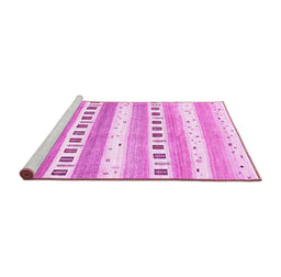 Sideview of Machine Washable Solid Pink Modern Rug, wshcon318pnk
