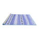 Sideview of Machine Washable Solid Blue Modern Rug, wshcon318blu