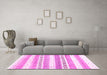 Machine Washable Solid Pink Modern Rug in a Living Room, wshcon318pnk