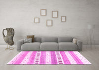 Machine Washable Solid Pink Modern Rug, wshcon318pnk