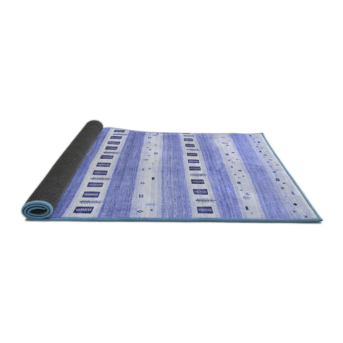 Sideview of Solid Blue Modern Rug, con318blu