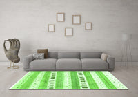 Machine Washable Solid Green Modern Rug, wshcon318grn