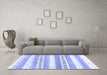 Machine Washable Solid Blue Modern Rug in a Living Room, wshcon318blu