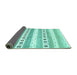 Sideview of Solid Turquoise Modern Rug, con318turq