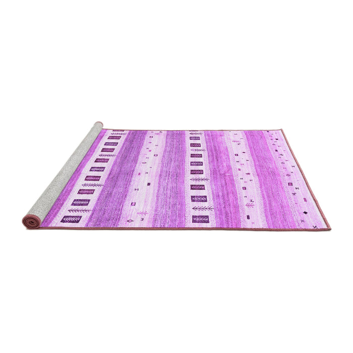 Sideview of Machine Washable Solid Purple Modern Area Rugs, wshcon318pur
