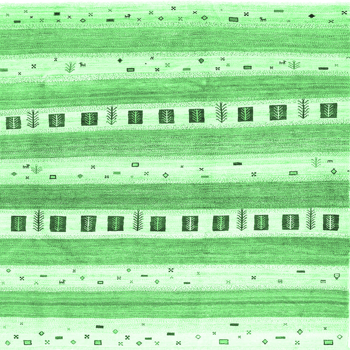 Square Machine Washable Solid Emerald Green Modern Area Rugs, wshcon318emgrn