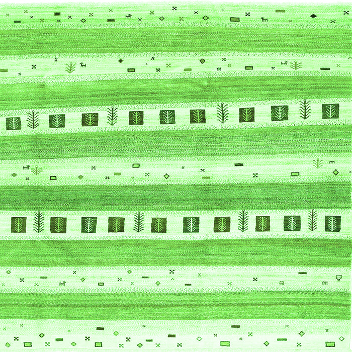 Round Machine Washable Solid Green Modern Area Rugs, wshcon318grn