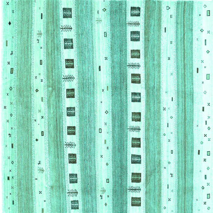 Square Solid Turquoise Modern Rug, con318turq