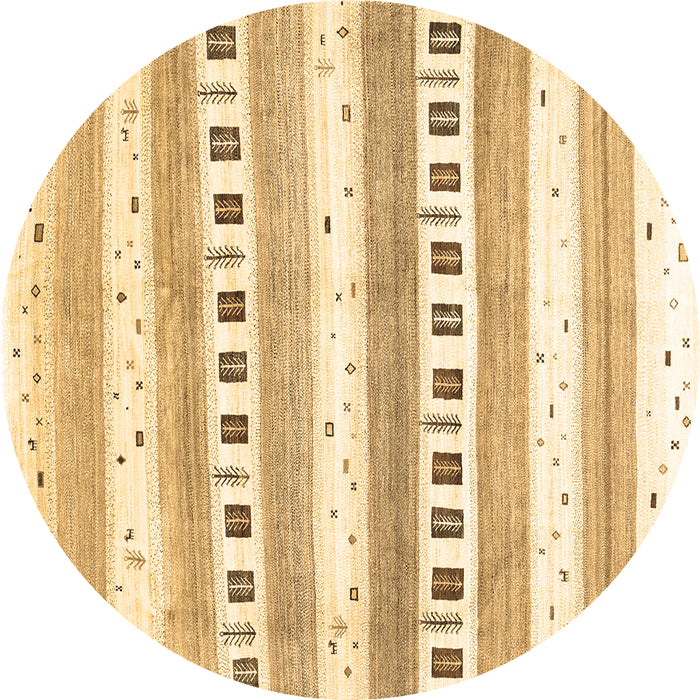 Round Solid Brown Modern Rug, con318brn