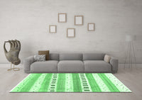 Machine Washable Solid Emerald Green Modern Rug, wshcon318emgrn