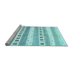 Sideview of Machine Washable Solid Light Blue Modern Rug, wshcon318lblu