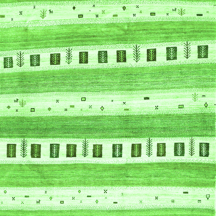 Serging Thickness of Machine Washable Solid Green Modern Area Rugs, wshcon318grn