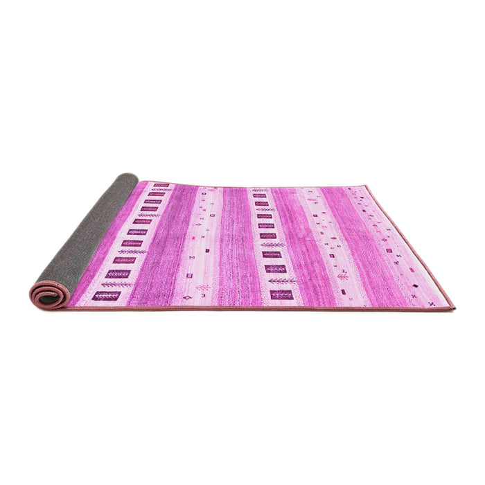 Sideview of Solid Pink Modern Rug, con318pnk
