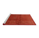 Serging Thickness of Machine Washable Contemporary Neon Red Rug, wshcon319