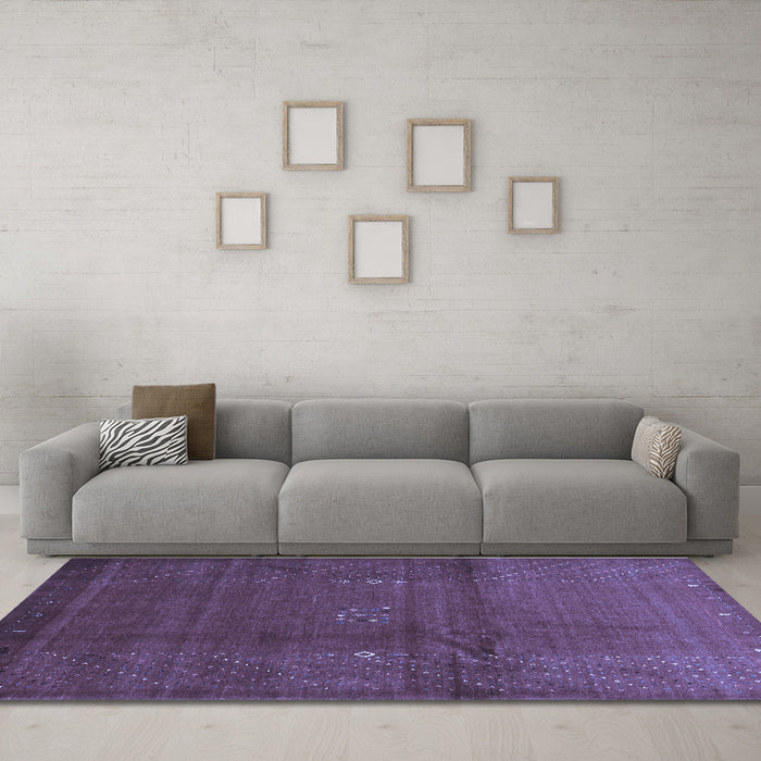 Machine Washable Abstract Blue Contemporary Rug in a Living Room, wshcon319blu