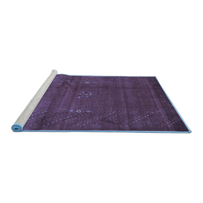 Sideview of Machine Washable Abstract Blue Contemporary Rug, wshcon319blu