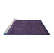 Sideview of Machine Washable Abstract Blue Contemporary Rug, wshcon319blu