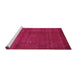 Sideview of Machine Washable Abstract Pink Contemporary Rug, wshcon319pnk