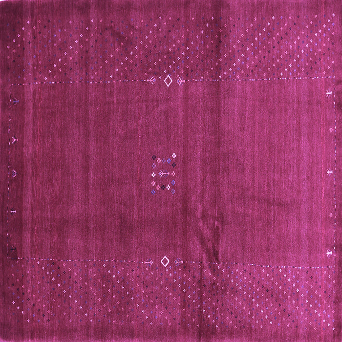 Square Machine Washable Abstract Purple Contemporary Area Rugs, wshcon319pur