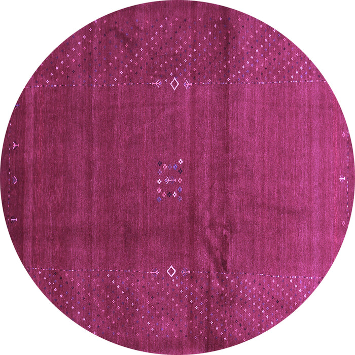 Round Machine Washable Abstract Purple Contemporary Area Rugs, wshcon319pur