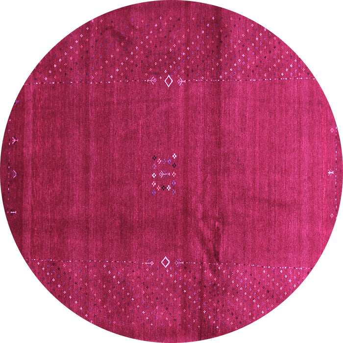 Round Machine Washable Abstract Pink Contemporary Rug, wshcon319pnk