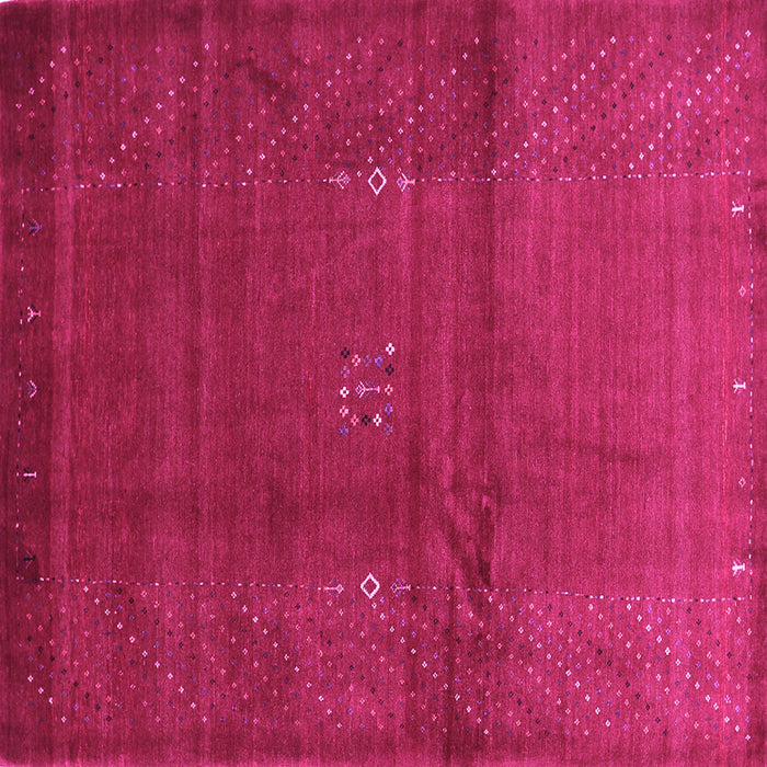 Square Machine Washable Abstract Pink Contemporary Rug, wshcon319pnk